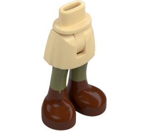 LEGO Hip with Basic Curved Skirt with Dark Red Boots with Thin Hinge (2241)