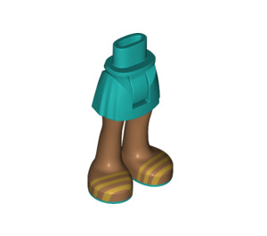 LEGO Hanche avec Basic Incurvé Skirt avec Gold Strap Sandals avec charnière épaisse (35634)
