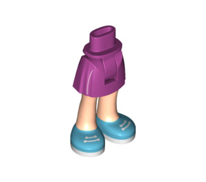 LEGO Hüfte mit Basic Gebogen Skirt mit Medium Azure Shoes mit dickem Scharnier (35614 / 100957)
