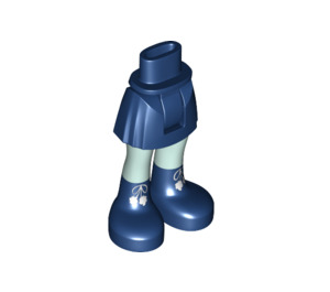 LEGO Hip with Basic Curved Skirt with Sand Green Legs and Dark Blue Boots with Thick Hinge (35634 / 92820)