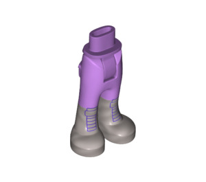 LEGO Hip with Pants with Silver Boots and Dark Purple Laces (16925)