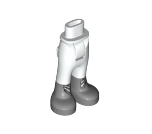 LEGO Heup met Pants met Zilver Boots en Wit Clasps (16925 / 35573)