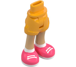 LEGO Hip with Rolled Up Shorts with Coral Shoes with Thin Hinge (36198)