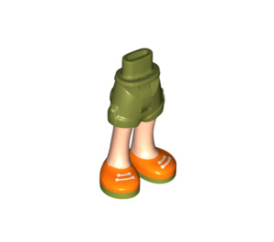 LEGO Hip with Rolled Up Shorts with Orange Shoes with Thin Hinge (36198)