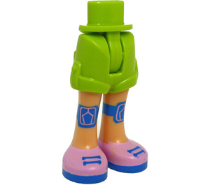 LEGO Hip with Rolled Up Shorts with Pink shoes with Thin Hinge (36198)