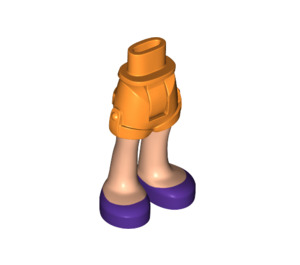 LEGO Hip with Rolled Up Shorts with Purple Shoes with Thick Hinge (35557)