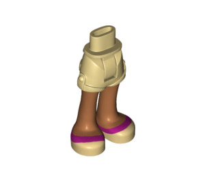 LEGO Hip with Rolled Up Shorts with Tan/Magenta Shoes with Thick Hinge (11403 / 35556)