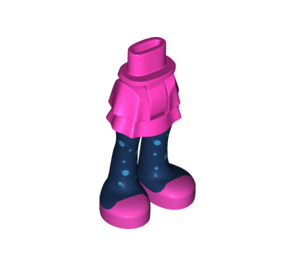 LEGO Heup met Kort Dubbele Layered Rok met Dark Blauw Tights en Roze Shoes (35629 / 92818)