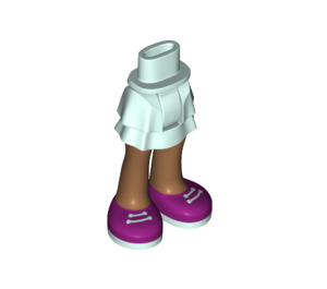 LEGO Hip with Short Double Layered Skirt with Purpe Shoes with Aqua Soles (35629 / 92818)