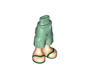 LEGO Hip with Shorts with Cargo Pockets with Green sandals (2268)