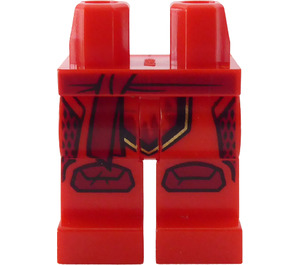 LEGO Heupen en benen met Donkerrood Sash en Knee Pads (3815 / 71364)