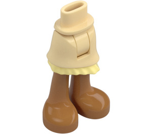 LEGO Hofter og Skjørt med Ruffle med Gul Ruffle og Bare Feet (39469)