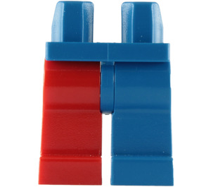 LEGO Heupen met Blauw Links Been en Rood Rechtsaf Been (73200)