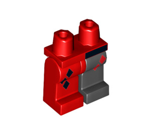 LEGO Heupen met Rood Rechts Been en Zwart Links Been met Diamonds (3815 / 73243)