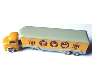 LEGO HO Mercedes Refrigerated Truck met Trailer en Dubbele As met Animals Symbols