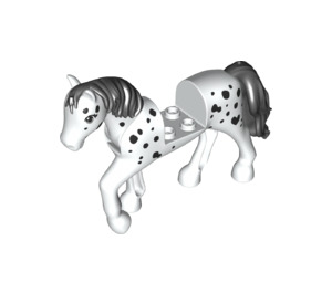 LEGO Pferd mit Schwarz Haar und Schwarz patches (78372)
