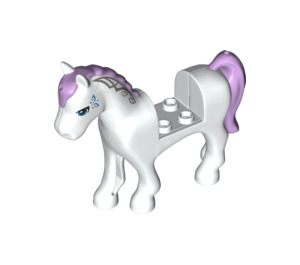 LEGO Horse with Purple Mane and Butterfly Decoration with Blue Eyes