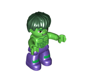 LEGO Hulk con Verde oscuro Pelo y Dark Morado Pantalones Figura Duplo