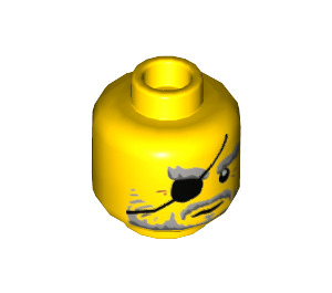 LEGO Hutchins Head with Eye Patch (Recessed Solid Stud) (3626 / 37553)