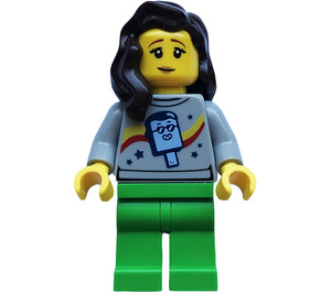 LEGO Ice Cream Seller with Dark Brown Hair Minifigure