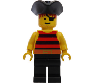 LEGO Imperial Trading Post Pirate with Black and Red Striped Shirt Minifigure