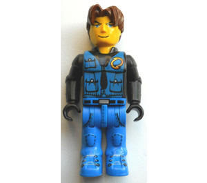 LEGO Jack Stone met Zwart Jacket, Blauw Poten en Blauw Vest minifiguur