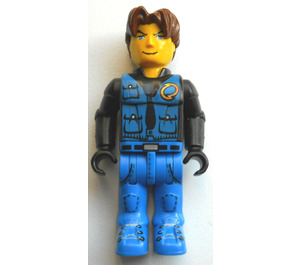 LEGO Jack Stone met Zwart Jasje, Blauw Poten en Blauw Vest Minifiguur