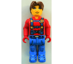 LEGO Jack Stone avec rouge Jacket, Bleu Overalls et Bleu Jambes Figurine