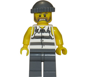 LEGO Jail Więzień Koszula z Paski więzienne I Torn out Sleeves Minifigurka