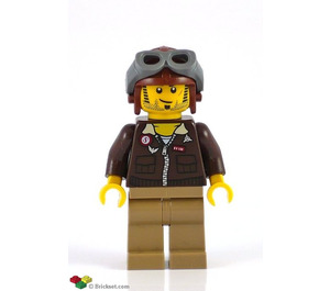 LEGO Jake Raines met Brown Jacket en Vliegenier Helm minifiguur