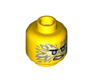 LEGO Jay - Forbidden Spinjitzu with Wrap Flames (Spinjitzu Slam) Minifigure Head (Recessed Solid Stud) (3626 / 52921)