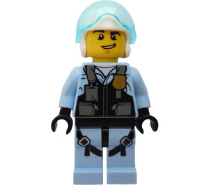 LEGO Jet Patrol Pilot med Bricka Minifigur