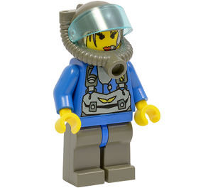 LEGO Jet met Transparant Light Blauw Vizier minifiguur