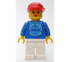LEGO Jogger met Jogging Suit, Rood Pet minifiguur