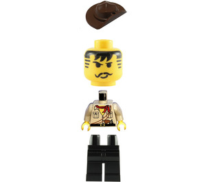 LEGO Johnny Thunder (desert) mit LEGO Logo auf Der Rücken Minifigur