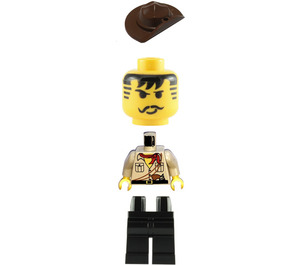 LEGO Johnny Thunder (desert) з LEGO логотип на спині Мініфігурка