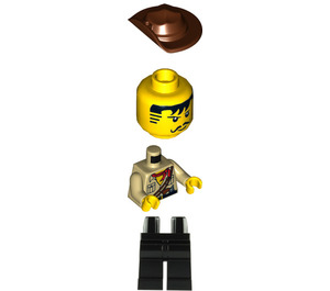 LEGO Johnny Thunder (The Lego Movie - Dark Bruin Straps, Wit Pupils) Minifiguur