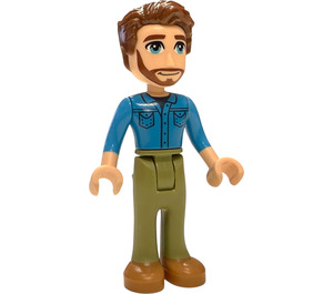 LEGO Jonathan with Denim Shirt and Reddish Brown Hair Minifigure