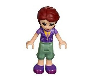 LEGO Joy met Sand Green Cropped Trousers en Dark Purple Vest over Bright Light Oranje Shirt minifiguur