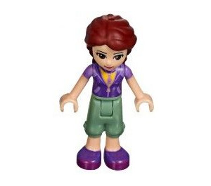 LEGO Joy met Zandgroen Cropped Broek en Dark Paars Vest over Bright Licht Oranje Shirt Minifiguur