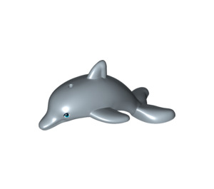 LEGO Springen Delfin mit Unterseite Achse Halter mit Medium Azure Augen (13392 / 14079)