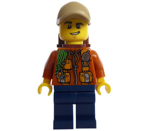 LEGO Jungle Explorer with Backpack and Dark Tan Cap Minifigure