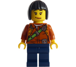 LEGO Jungel Explorer med Svart Kort hår Minifigur