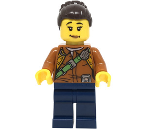 LEGO Jungle Explorer with Dark Brown Hair with Bun Minifigure