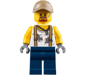 LEGO Jungle Explorer med Dirty Skjorte og Mørkebrun Kasket Minifigur