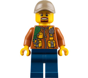 LEGO Dschungel Explorer mit Goatee und Dunkel Beige Kappe Minifigur