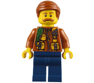 LEGO Jungle Explorer met Snor en Donkeroranje Haar Minifiguur