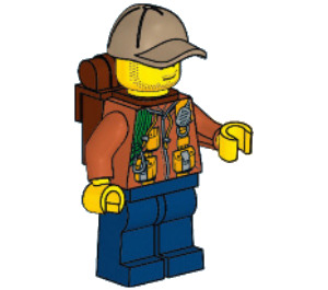 LEGO Jungle Explorer with Reddish Brown Backpack Minifigure