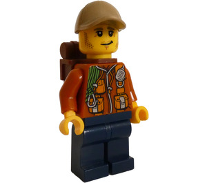 LEGO Jungle Explorer met Reddish Bruin Rugzak Minifiguur