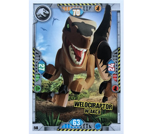 LEGO Jurassic World Trading Card Game (Polish) Series 1 - # 58 Welociraptor w akcji